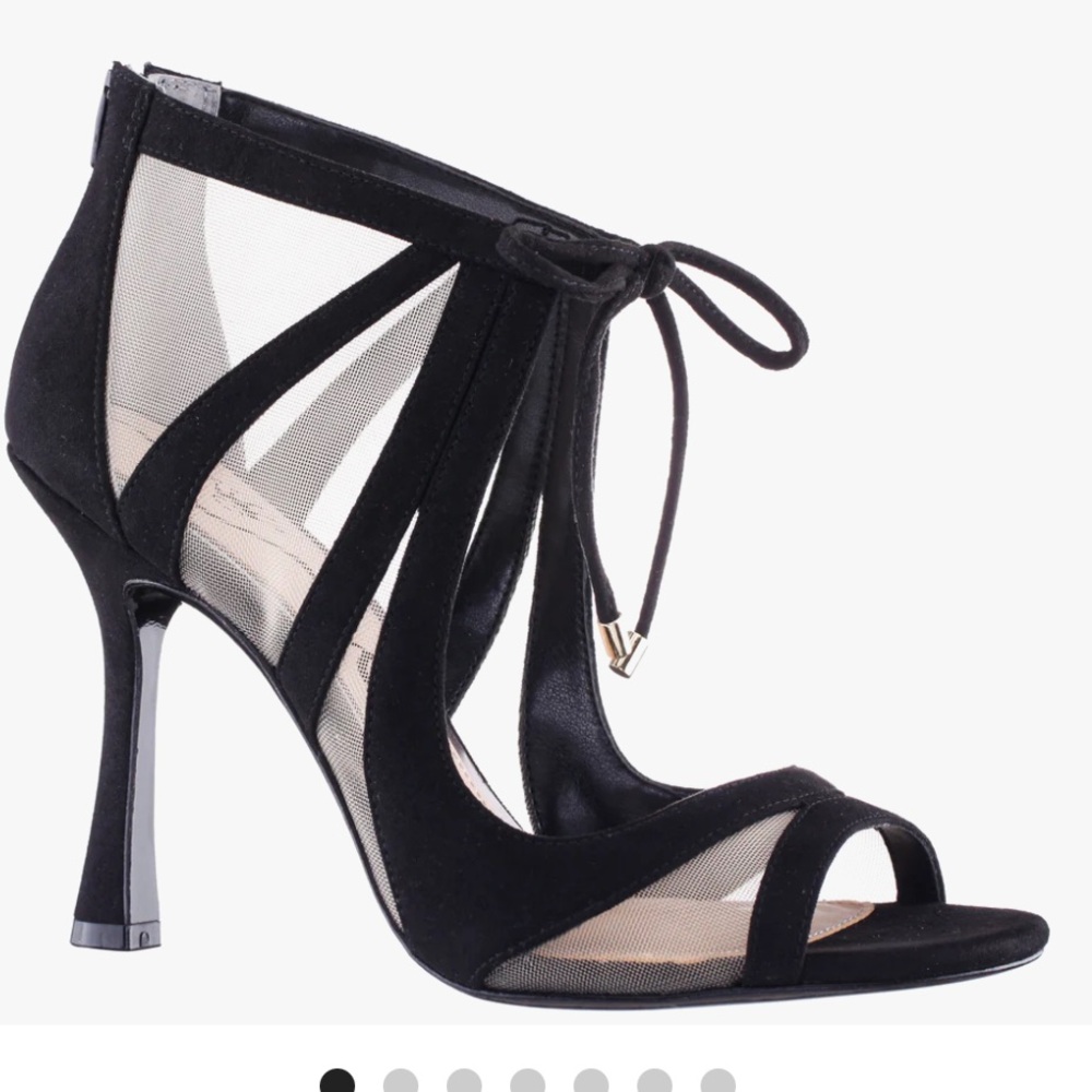 Nina Black Mesh Women's Heels